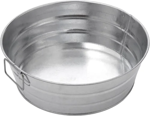 Vista 11 de American Metalcraft MTUB63 Tina galvanizada natural con mango lateral - 27 oz, 6 pulgadas