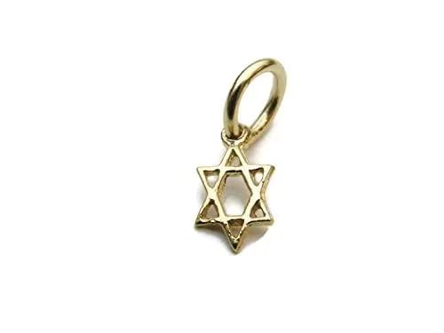 Vista 4 de Star of David Tiny 14k Yellow Gold Charm pendant