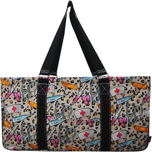 Vista 245 de NGIL Bolsa de comestibles reutilizable extra grande plegable de gran tamaño para comestibles, almacenamiento, picnic, playa, Estampado