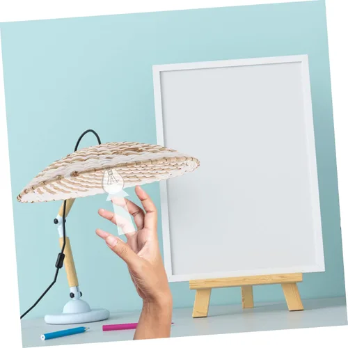 Vista 3 de Homoyoyo Pantalla de ratán Vintage Lámpara colgante de ratán Lámpara colgante de papel Lámpara colgante rústica Lámpara de araña Pantalla Vines