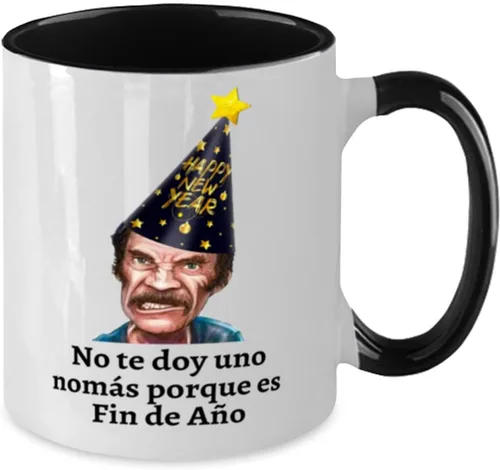 Vista 2 de Regalo para año nuevo taza de café 2 colores negro y blanco no te doy una nomas