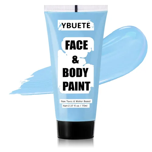 Vista 11 de YBUETE Pintura facial corporal a base de agua blanca para calavera Cosplay Blanco
