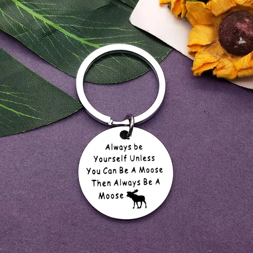 Vista 5 de Divertida joyería inspiradora para los amantes de los alces, llavero de motivo, regalo de joyería de alce, regalo para mejor amigo, graduación