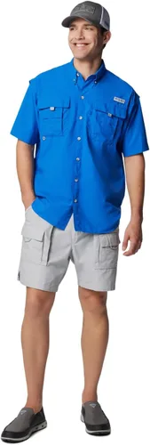 Vista 3 de Columbia - Camisa de pesca Bahama II, línea PFG, con factor de protección ultravioleta (FPU) 30, de manga corta, para hombre. azul (Vivid Blue)