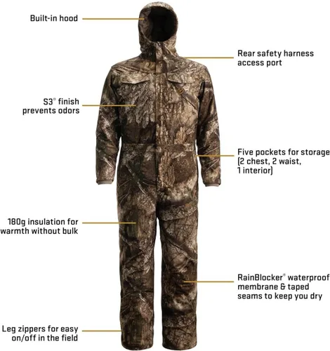 Vista 3 de SCENTBLOCKER Drencher - Overol de caza de camuflaje impermeable aislado para hombres