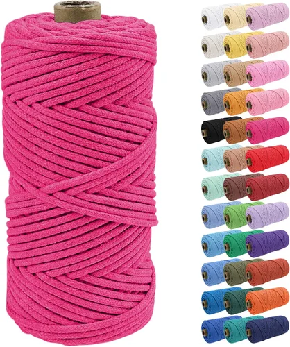 Vista 48 de JeogYong Cuerda de macramé de 0.157 in x 109 yardas, cuerda trenzada de algodón natural, cuerda de macramé para bolsas de ganchillo, colgar