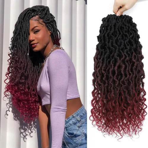 Vista 61 de Cabello Corto de Locs Falsos para Crochet Pre-Enrollado 12 Pulgadas 6 Paquetes Cabello de Locs de Diosa para Crochet Locs Falsos Suaves con Puntas