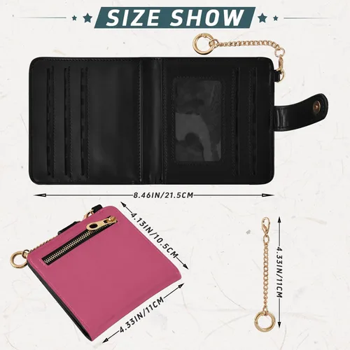 Vista 3 de Sinestour Azalea print Small Wallet for Women RFID Blocking Leather Bifold Small Purse with Zipper Coin Pocket ID Window Card Holder, Compact Credit