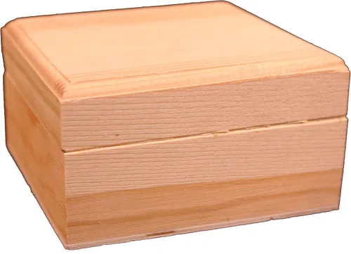 Vista 6 de Creative Hobbies Mini caja de madera sin terminar con tapa con bisagras y cierre magnético, 3.5 pulgadas, perfecta para artes, manualidades