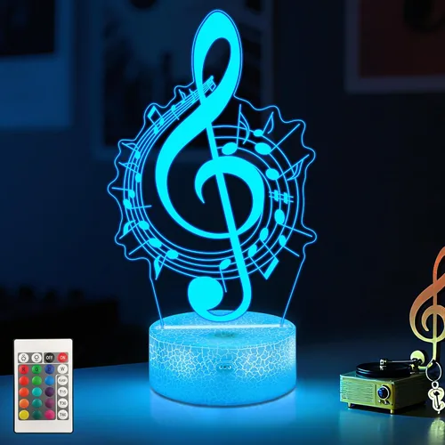 Vista 11 de CoolGift Mart Luz Nocturna de Guitarra Bajo, Lámpara LED 3D de Ilusión Óptica con Control Remoto y Temporizador, Regalos para Jugadores de Guitarra