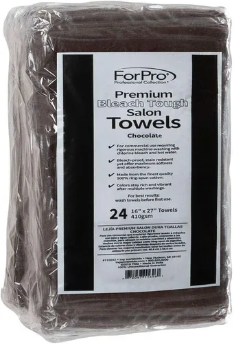 Vista 19 de ForPro Professional Collection Toallas prémium Bleach Tough para salón, color negro, 100% algodón, a prueba de blanqueador, resistentes a