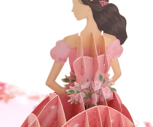 Vista 3 de ASVP Shop Tarjeta de quinceañera - Tarjeta de felicitación de cumpleaños número 15 - Tarjetas para 15 años - Tarjeta de felicitación desplegable 3D