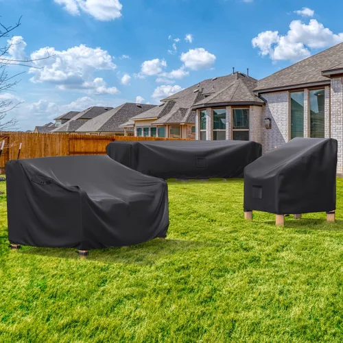Vista 7 de Funda para Sofá de Patio Impermeable - Funda para Sofá de Exterior de 2 Plazas de Servicio Pesado, Fundas para Muebles de Patio con Ventilación