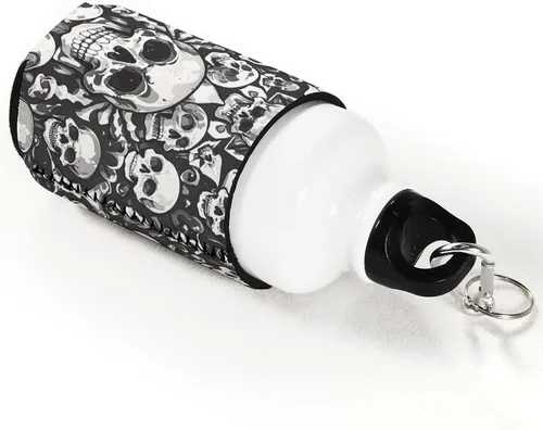 Vista 2 de Black And White Skull Cup Sleeve Reusable Iced Coffee Sleeves Cute Insulated Cup Sleeve for Cold Beverages Coffee Cup Holder Fits All For Regular