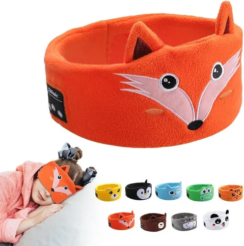 Vista 9 de Auriculares Inalámbricos para Niños, Auriculares Sobre la Oreja para Niños y Pequeños, con Altavoces Delgados y Diadema de Felpa Super Suave (Oso)