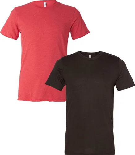 Vista 4 de Bella Canvas 3413c para hombre (1) Triblend verde + (1) Triblend rojo