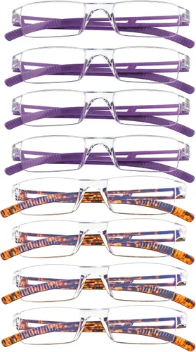 Vista 33 de VisionGlobal 2 pares de anteojos de lectura, anteojos con filtro de luz azul, anteojos de lectura para computadora para mujeres y hombres, marco