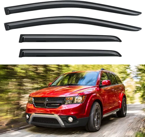 Vista 233 de YQAUTEC - Viseras para ventana, protectores contra la lluvia, compatibles con Subaru WRX 2015-2021, deflectores de viento para ventanas, viseras