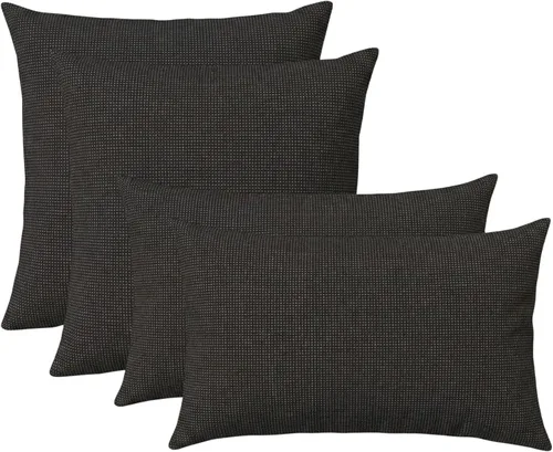 Vista 23 de RSH DECOR: Sunbrella Juego de 4 almohadas lumbares y cuadradas 20 x 12 pulgadas y 17 x 17 pulgadas Tela resistente al agua y a la decoloración