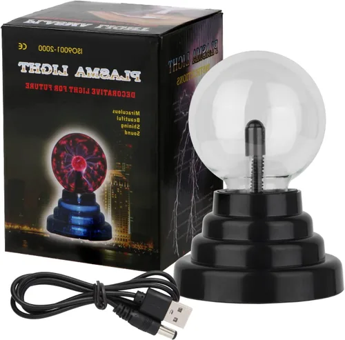 Vista 7 de Gresus - Lámpara de bola de plasma mágica alimentada por USB con batería de 3 pulgadas para decoraciones Touch Sensitive Interactive Plasma Lamp