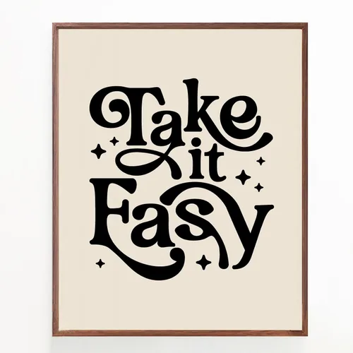 Vista 4 de ZEARPT Cita impresa con texto "Take It Easy", impresiones en blanco y negro, decoración de dormitorio, decoración de habitación de dormitorio, citas