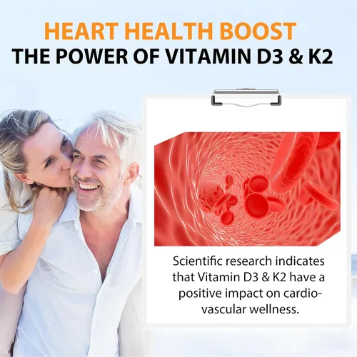 Vista 2 de flasture Suplemento de Vitamina D3 K2 en Cápsulas Blandas, 10000 UI de VIT D3 + 200 MCG de K2 (MK-7) Fórmula 2-en-1 para Reposición con Aceite