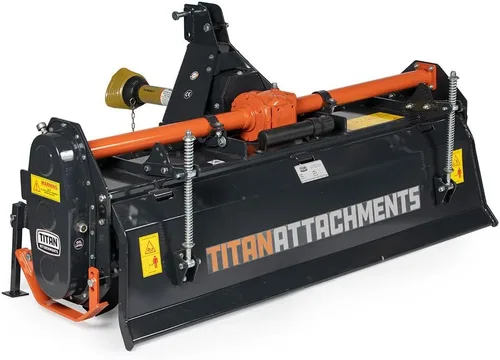 Vista 8 de Titan Attachments enganche de 3 puntos, accesorio de cultivador rotativo de 48" para tractores Cat 1, acabado en carbón, cultivador impulsado por