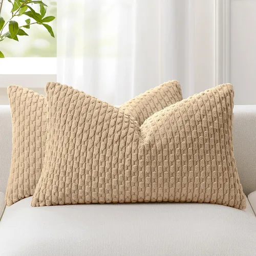 Vista 96 de Kevin Textile - Juego de 2 fundas de almohada de pana suave de 16 x 16 pulgadas, color verde aguamarina Fundas de almohada decorativas de pana
