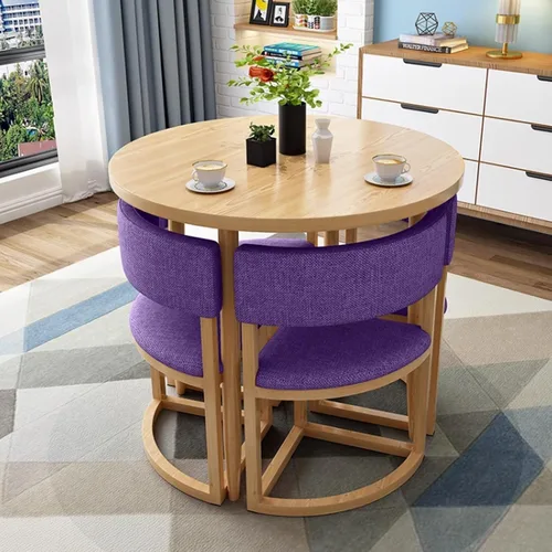 Vista 18 de YVYKFZD Round Conference Table, Small Office Reception Room Club Table, Business Conference Room Table and Chair, Simple Kitchen Dining Table Set