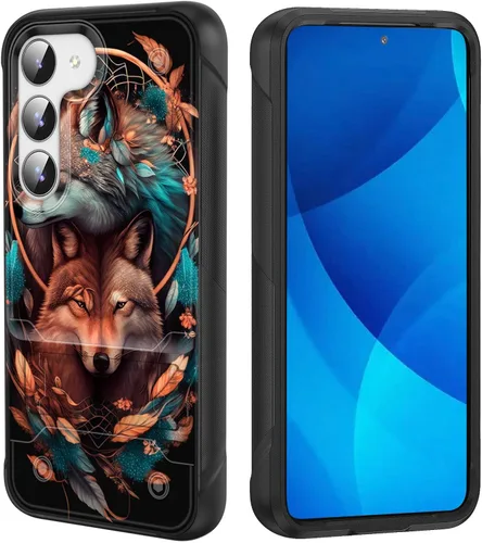 Vista 66 de Funda para Galaxy S25, de doble capa, resistente, a prueba de golpes, con soporte, funda protectora militar a prueba de caídas para Samsung Galaxy