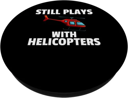 Vista 2 de Piloto de helicóptero Aviador Piloto de Aerolínea PopSockets intercambiables PopGrip