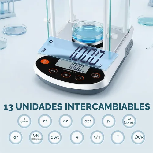 Vista 4 de Bonvoisin Balanza analítica de 300 gx1 mg báscula de laboratorio de precisión báscula electrónica digital, escala analítica de laboratorio de 1 mg