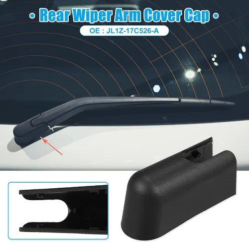 Vista 2 de ACROPIX Tapa de tuerca de brazo de limpiaparabrisas trasero para Ford Expedition - Paquete de 1 color negro