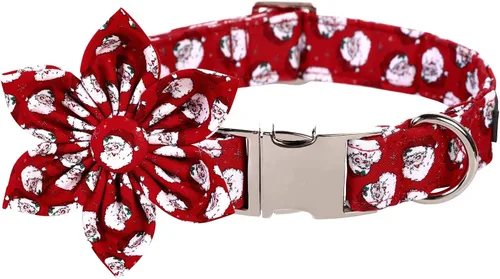 Vista 8 de Lionet Paws Collar de Navidad para perro con corbatín, collar de corbatín para perro con hebilla de metal para perros y gatos, collar ajustable