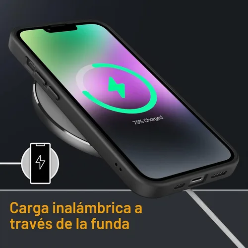 Vista 6 de JETech Funda mate para iPhone 14, color negro