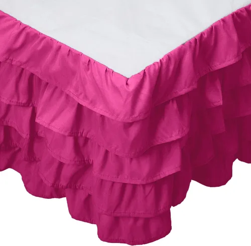 Vista 15 de Elegant Comfort Leila Collection - Falda de cama con múltiples volantes, 1500 hilos por pulgada cuadrada, calidad egipcia, con volantes antipolvo