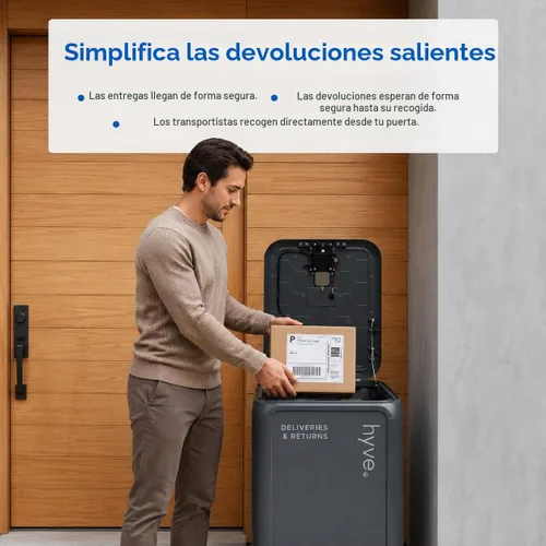 Vista 6 de hyve Caja de entrega de paquetes inteligente para exteriores - Entregas y devoluciones seguras