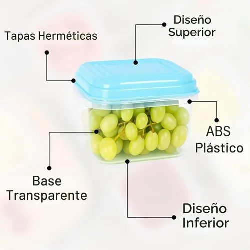 Vista 5 de ARSUK - Paquete de 8 recipientes de plástico pequeños de 4 onzas con tapas, tarros reutilizables para puré de bebé para aperitivos, delicatessen