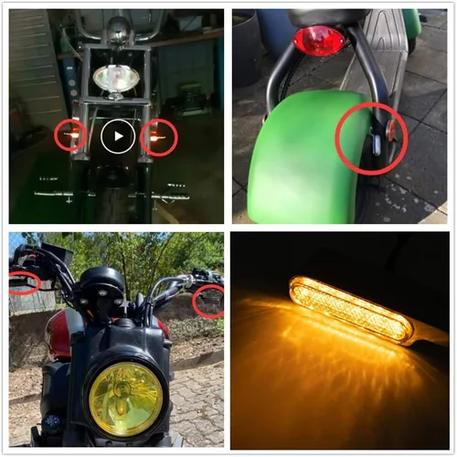 Vista 2 de Evomos Motocicleta Mini LED Luz de señal de giro 0.315 in Indicador Luz intermitente Luz intermitente Lámpara intermitente