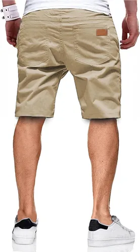 Vista 2 de JMIERR Men's Casual Shorts - Cotton Drawstring Summer Beach Stretch Twill Chino Golf Shorts