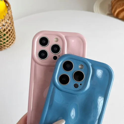 Vista 4 de Caseative Funda para iPhone 15 Pro Max, color negro Suavidad de la galjanoplastia de cromo del patrón de la burbuja del meteorito de la onda