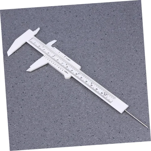 Vista 3 de Mini pinza de precisión herramienta de medición portátil de plástico deslizante regla de bolsillo para mediciones precisas blanco ideal