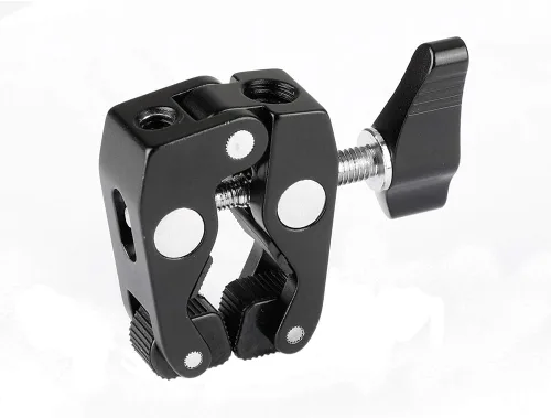 Vista 4 de Abrazadera Super Crab con 1/4"-20 puntos de montaje para kit de estudio fotográfico (2 piezas, negro) 2 Piece,Black