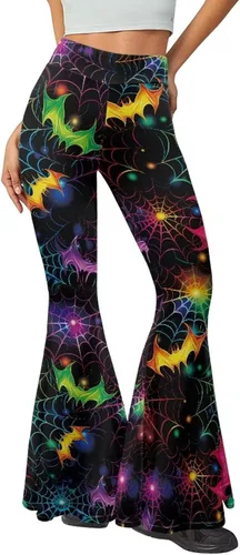 Vista 3 de Body de cintura alta étnico para Halloween, pantalones de yoga acampanados, corte de bota, pantalones de yoga para mujer, fiesta al aire libre