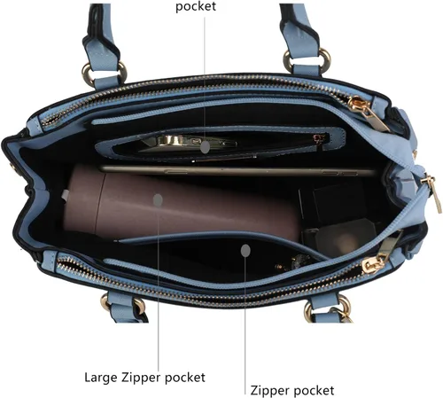 Vista 6 de MKF Collection Bolsas de mano para mujer con cartera de pulsera, cuero vegano para hombro