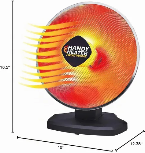 Vista 7 de Ontel Handy Heater Heatwave Calentador de Espacio Parabólico con Tecnología de Calentamiento Cerámico