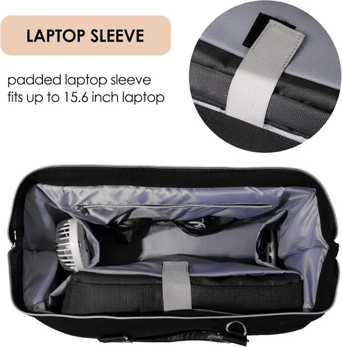 Vista 2 de Bolsa de fin de semana con compartimento para zapatos, bolsa de viaje para pasar la noche, Negro -, Estilo conciso