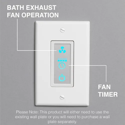 Vista 4 de Homewerks 7150-11 - Interruptor de control LCD para ventilador de baño con temporizador para interruptor de 2 funciones