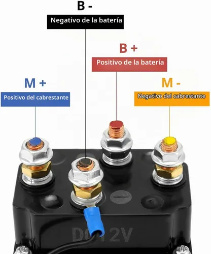 Vista 4 de QWORK Relé solenoide, Contactor de relé solenoide de 12V 250A para reemplazo de relé de cabrestante para control de ATV UT de 3000-5000LB
