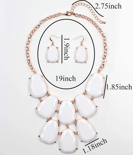 Vista 6 de Firstmeet Collar grueso de burbujas con pendientes para mujer